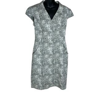M.M. Lafleur the Aditi dress recycled wondertex geometric patterned 8